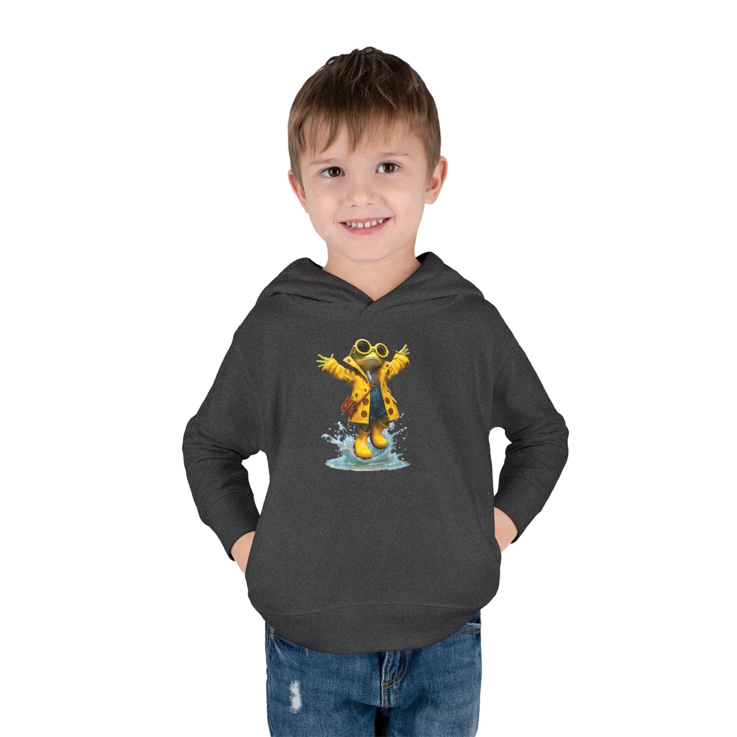 AB Puddles™ Rainy Day Frog Toddler Hoodie — Cozy Storytime Hoodie for Little Readers.