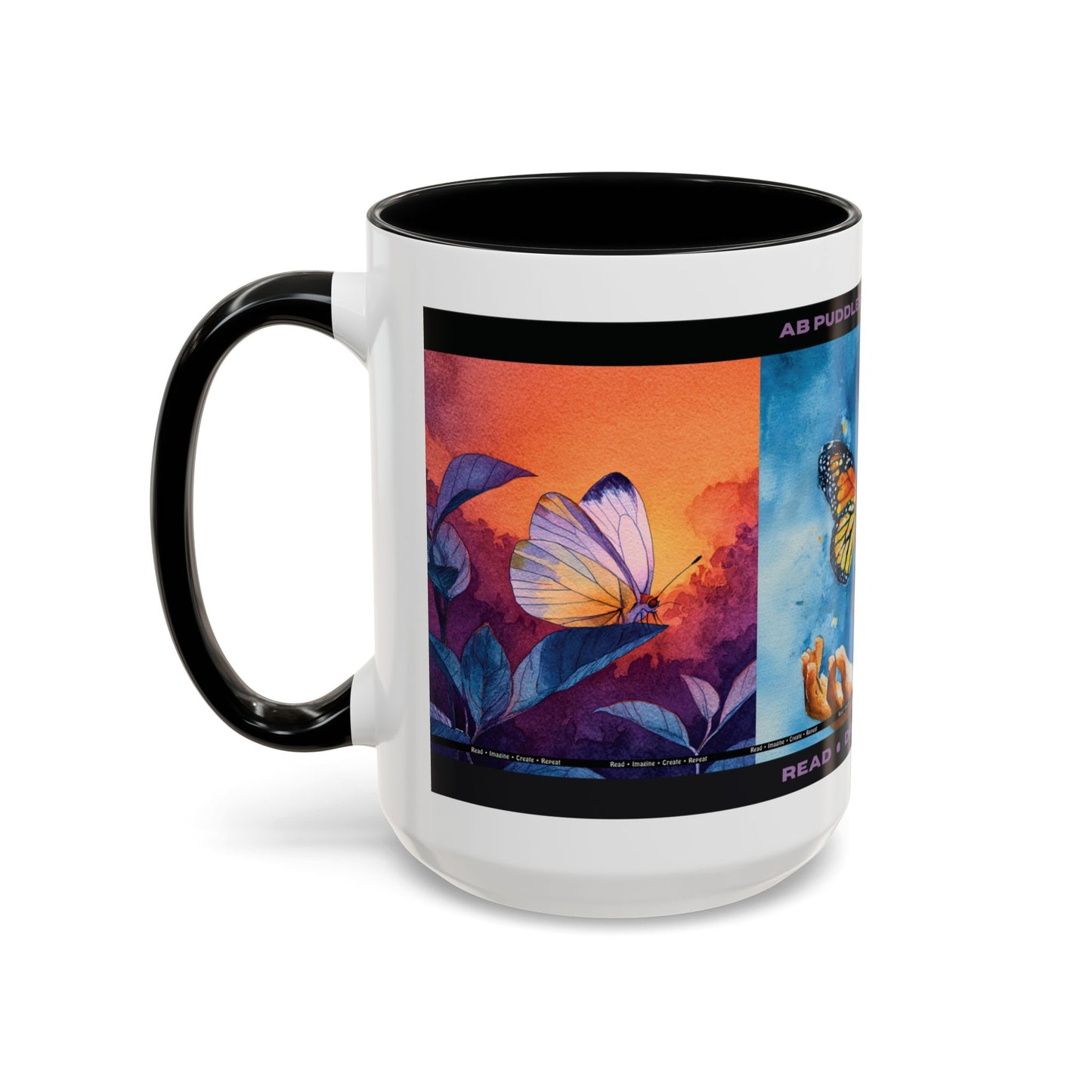 Day Dreaming Butterfly Accent Coffee Mug — Young Reader Club Art
