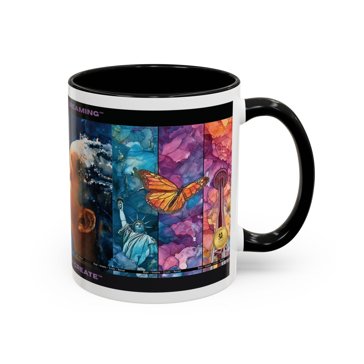 Day Dreaming Butterfly Accent Coffee Mug — Young Reader Club Art