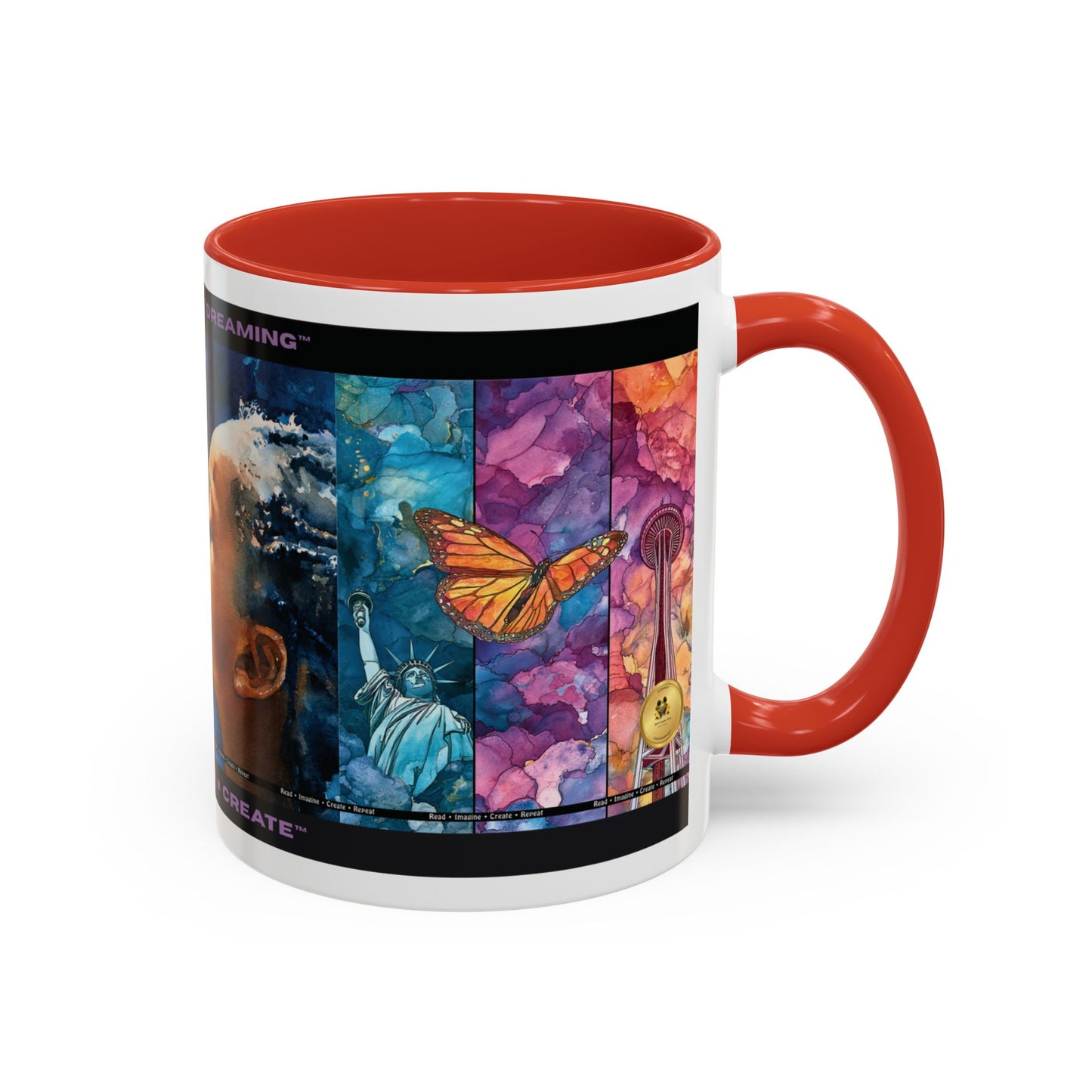 Day Dreaming Butterfly Accent Coffee Mug — Young Reader Club Art