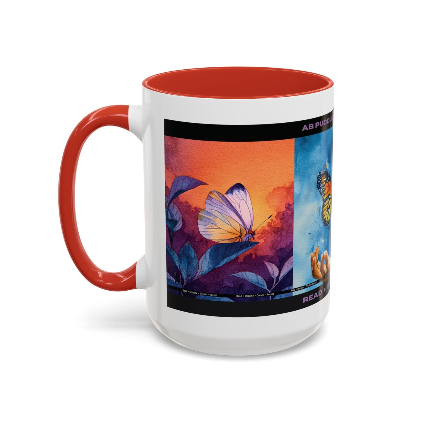 Day Dreaming Butterfly Accent Coffee Mug — Young Reader Club Art