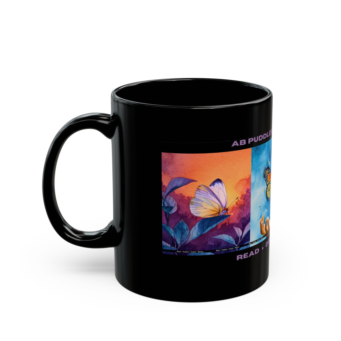 Day Dreaming Art Black Mug – Inspire • Dream • Create Ceramic Coffee Cup