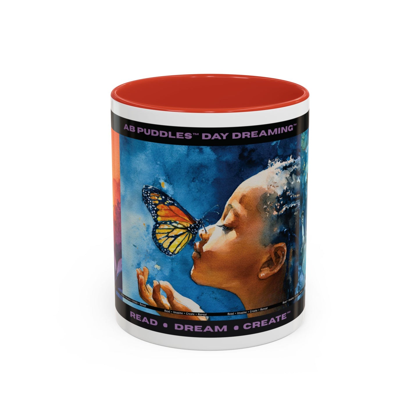 Day Dreaming Butterfly Accent Coffee Mug — Young Reader Club Art