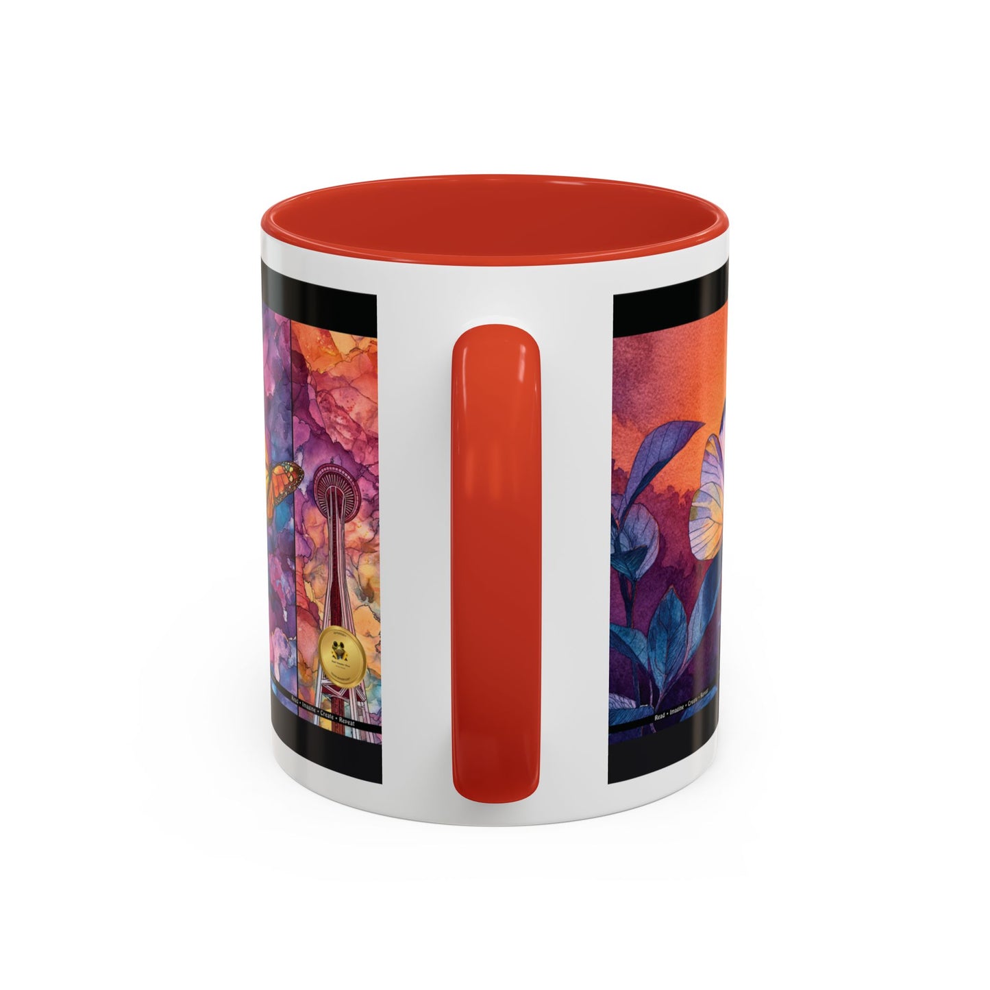 Day Dreaming Butterfly Accent Coffee Mug — Young Reader Club Art