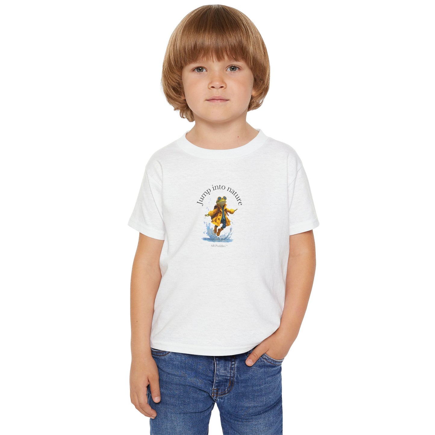 AB Puddles™ “Jump Into Adventure” Toddler T-Shirt – Kids Frog Character Shirt