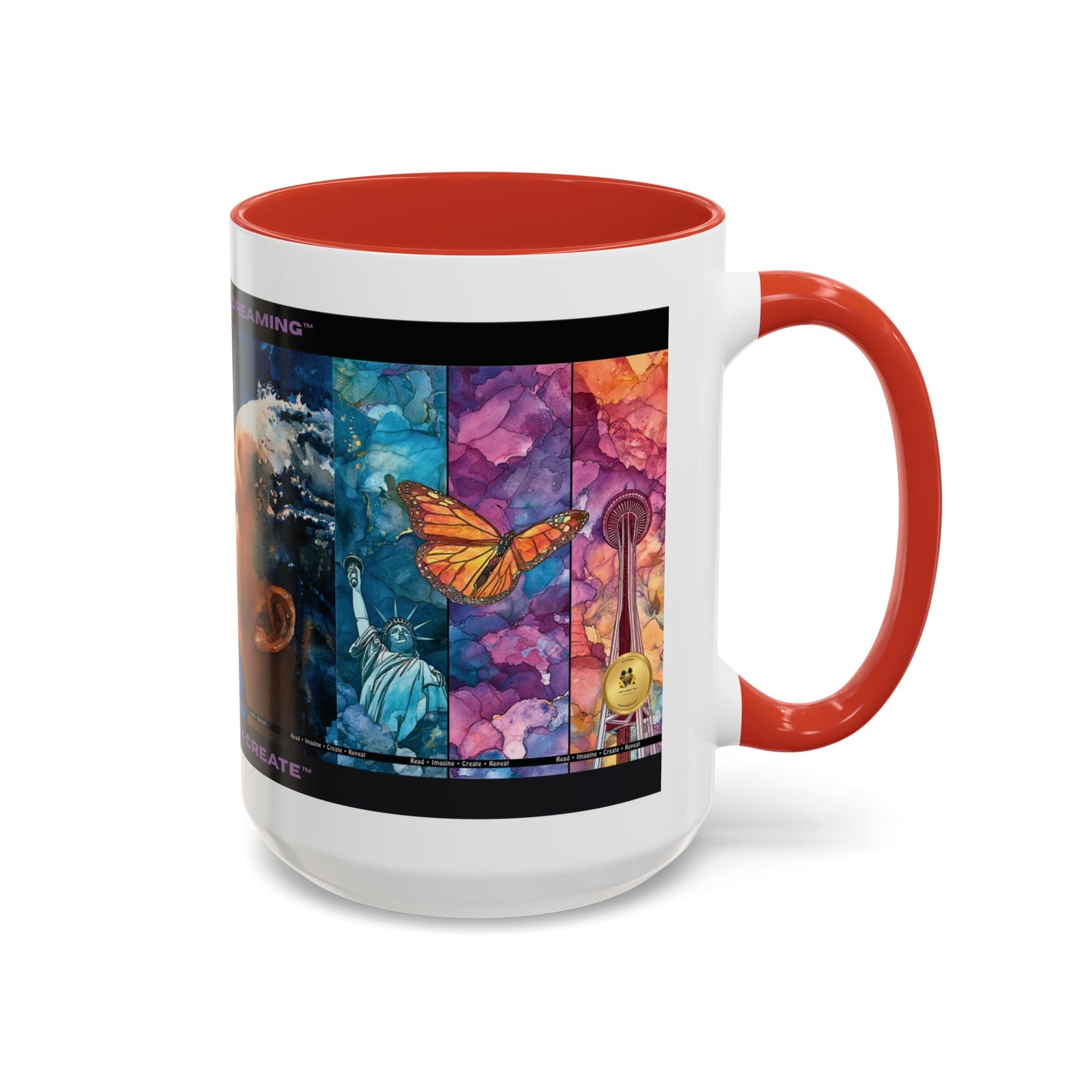 Day Dreaming Butterfly Accent Coffee Mug — Young Reader Club Art