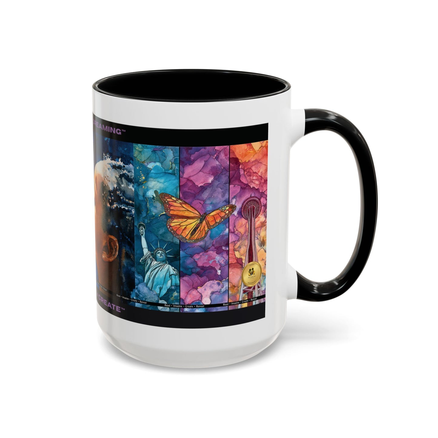 Day Dreaming Butterfly Accent Coffee Mug — Young Reader Club Art