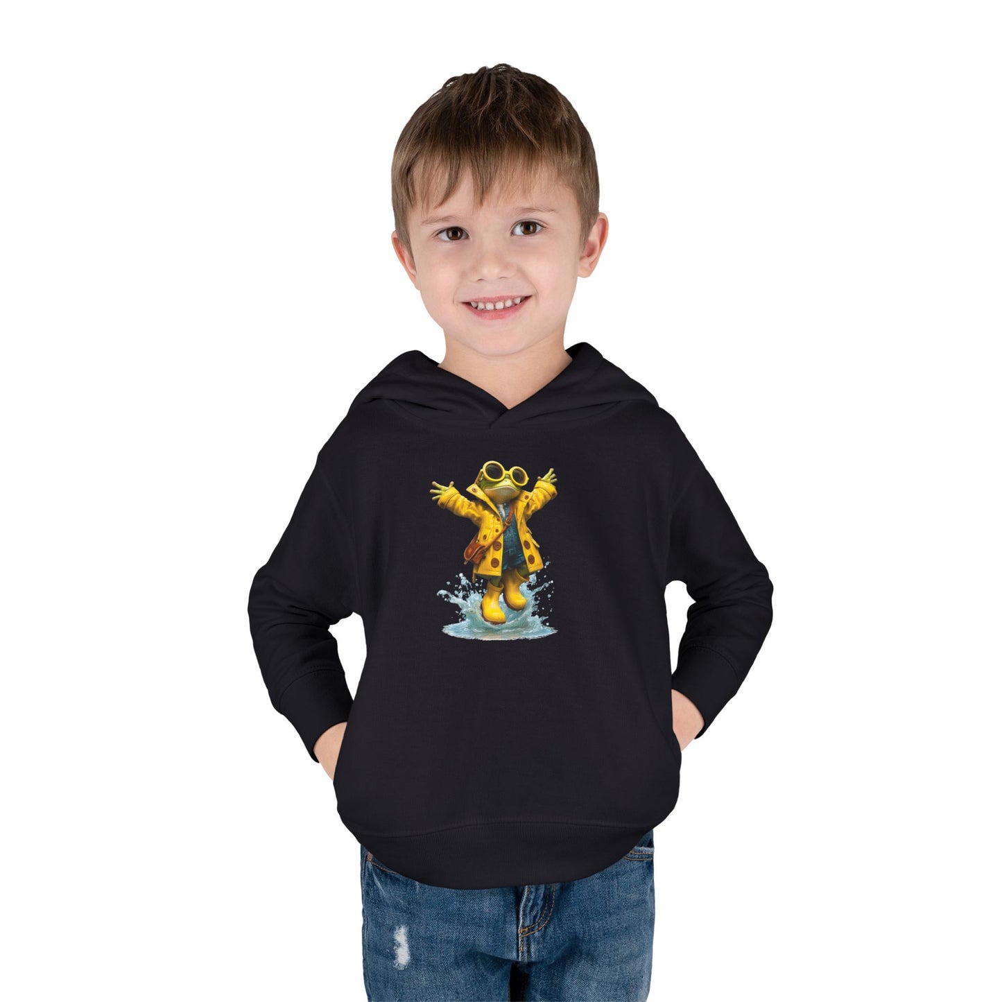AB Puddles™ Rainy Day Frog Toddler Hoodie — Cozy Storytime Hoodie for Little Readers.