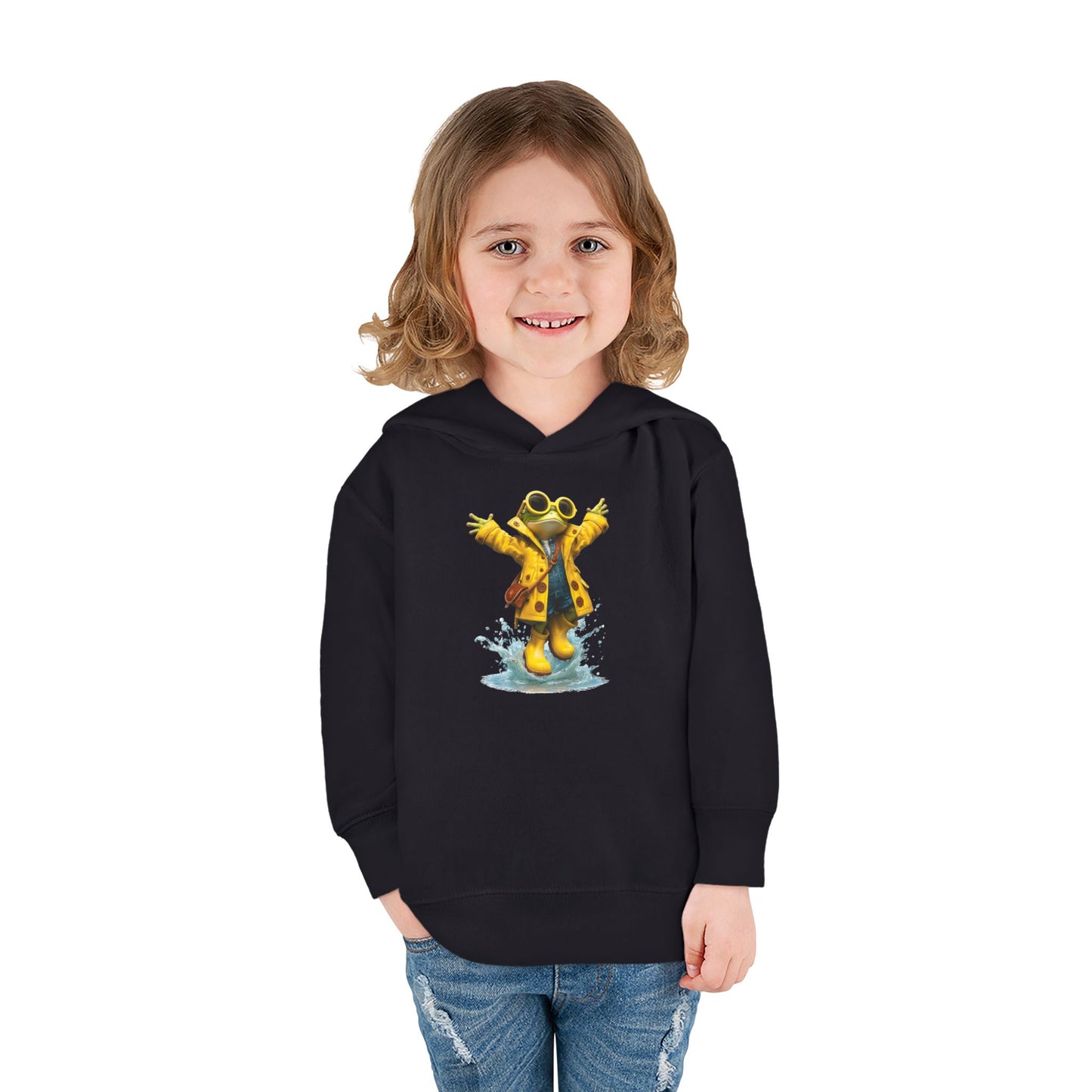 AB Puddles™ Rainy Day Frog Toddler Hoodie — Cozy Storytime Hoodie for Little Readers.
