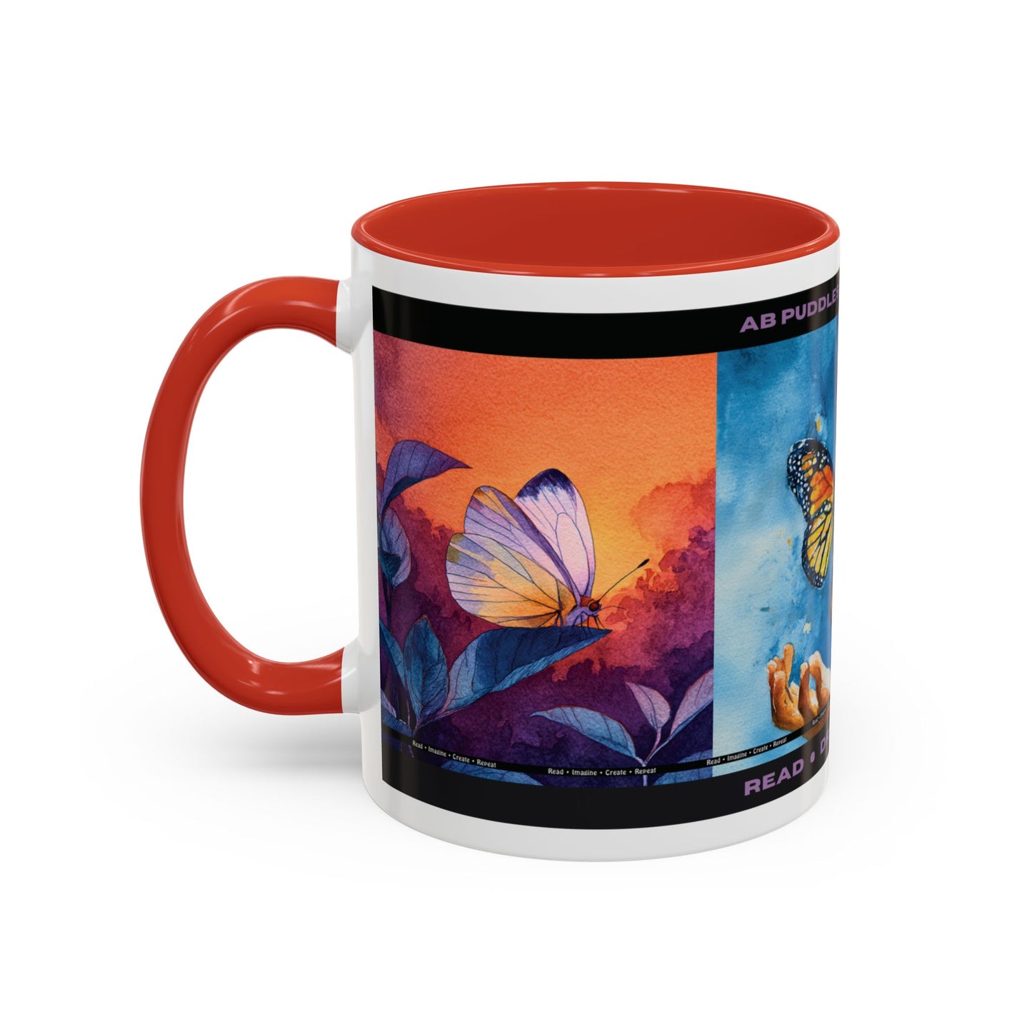 Day Dreaming Butterfly Accent Coffee Mug — Young Reader Club Art