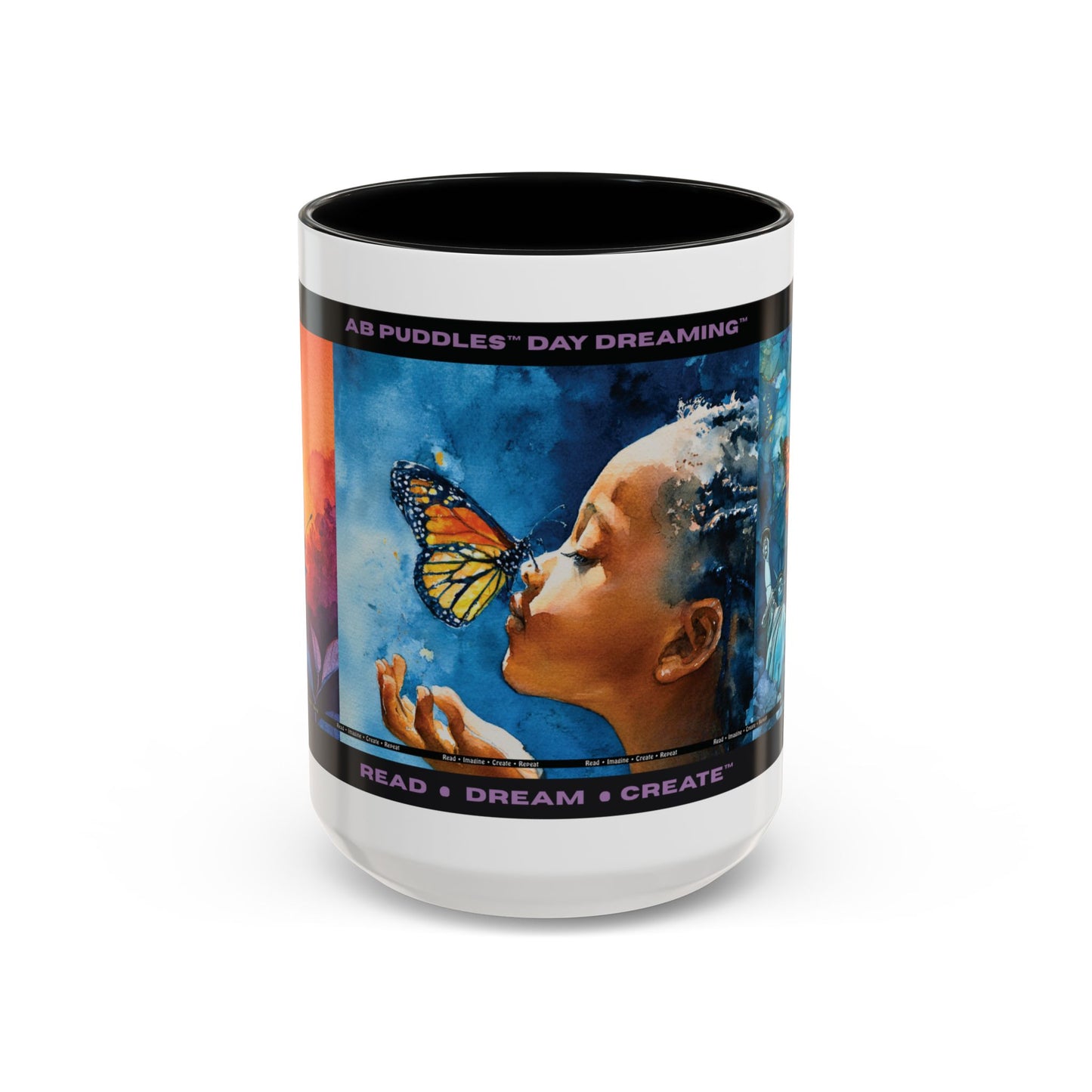 Day Dreaming Butterfly Accent Coffee Mug — Young Reader Club Art