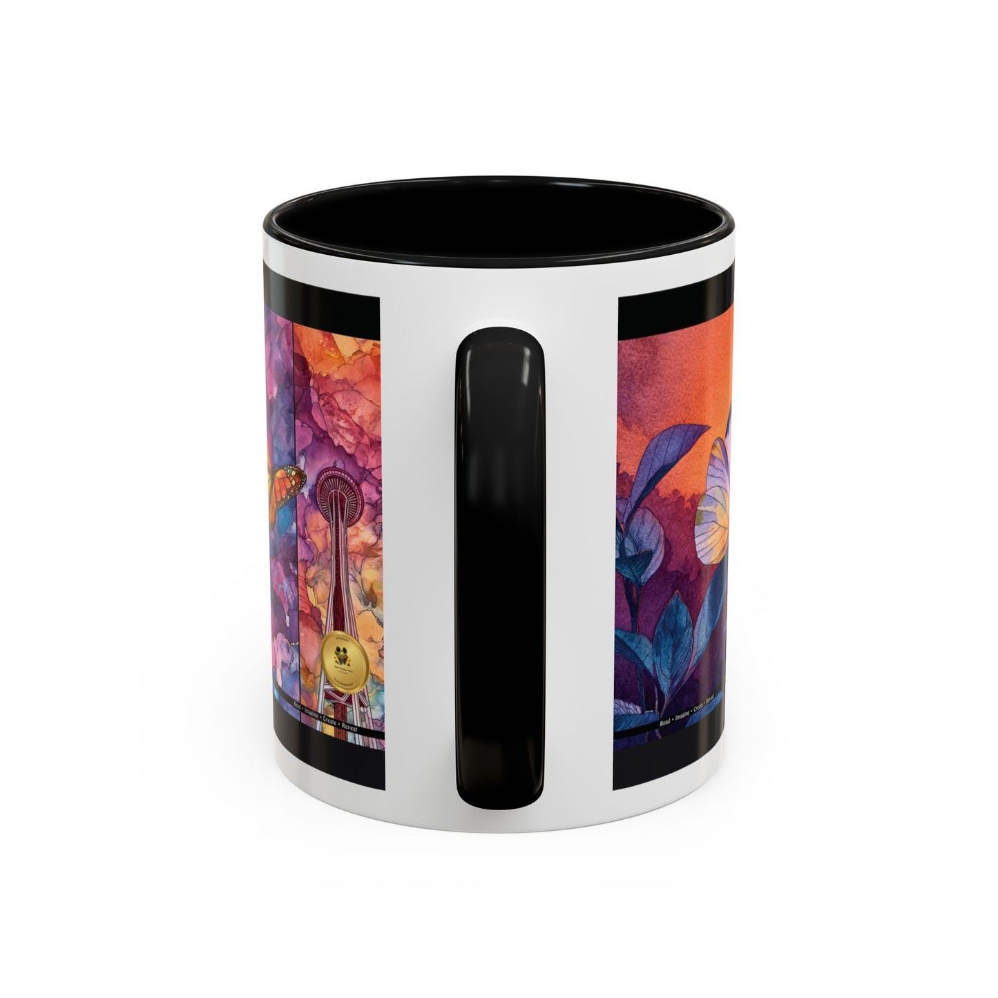Day Dreaming Butterfly Accent Coffee Mug — Young Reader Club Art
