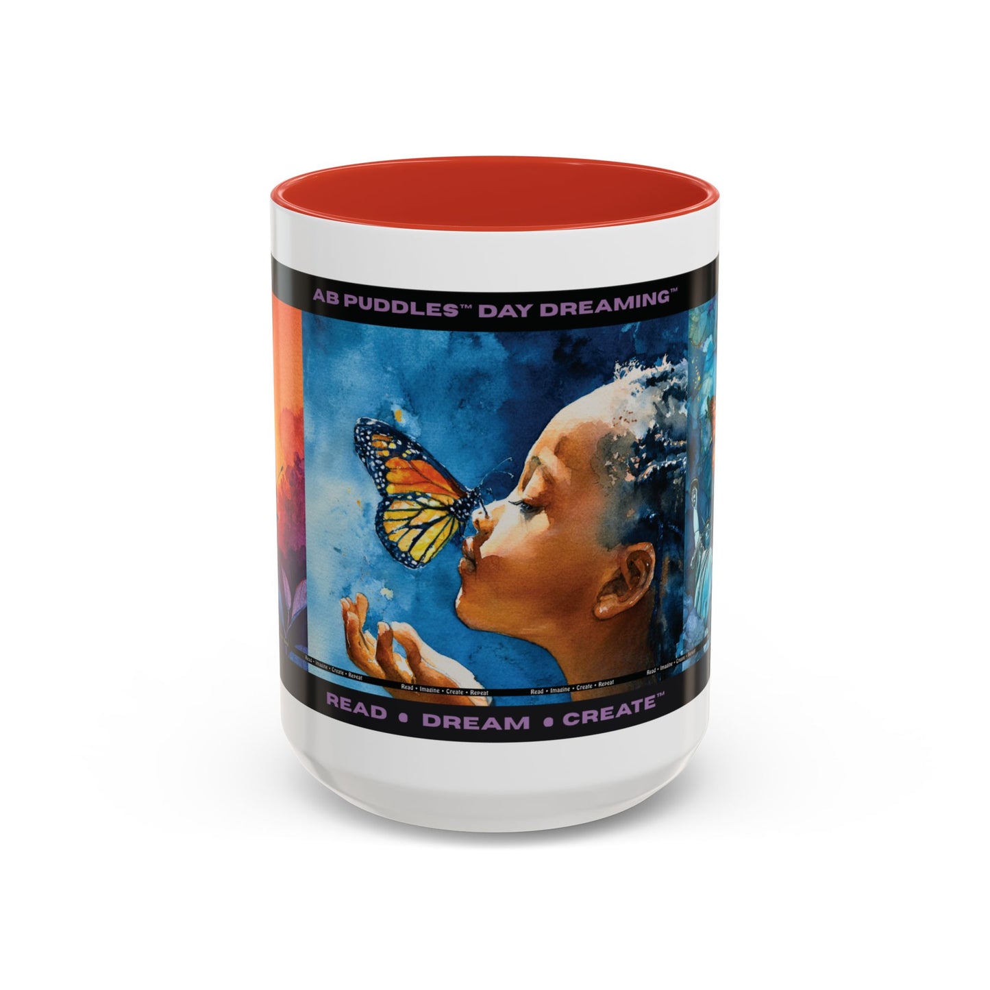 Day Dreaming Butterfly Accent Coffee Mug — Young Reader Club Art