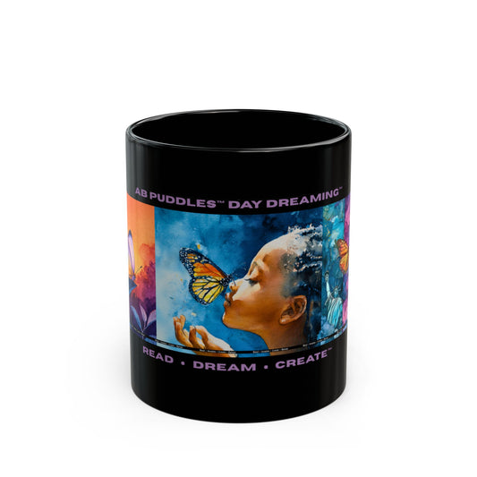 Day Dreaming Art Black Mug – Inspire • Dream • Create Ceramic Coffee Cup