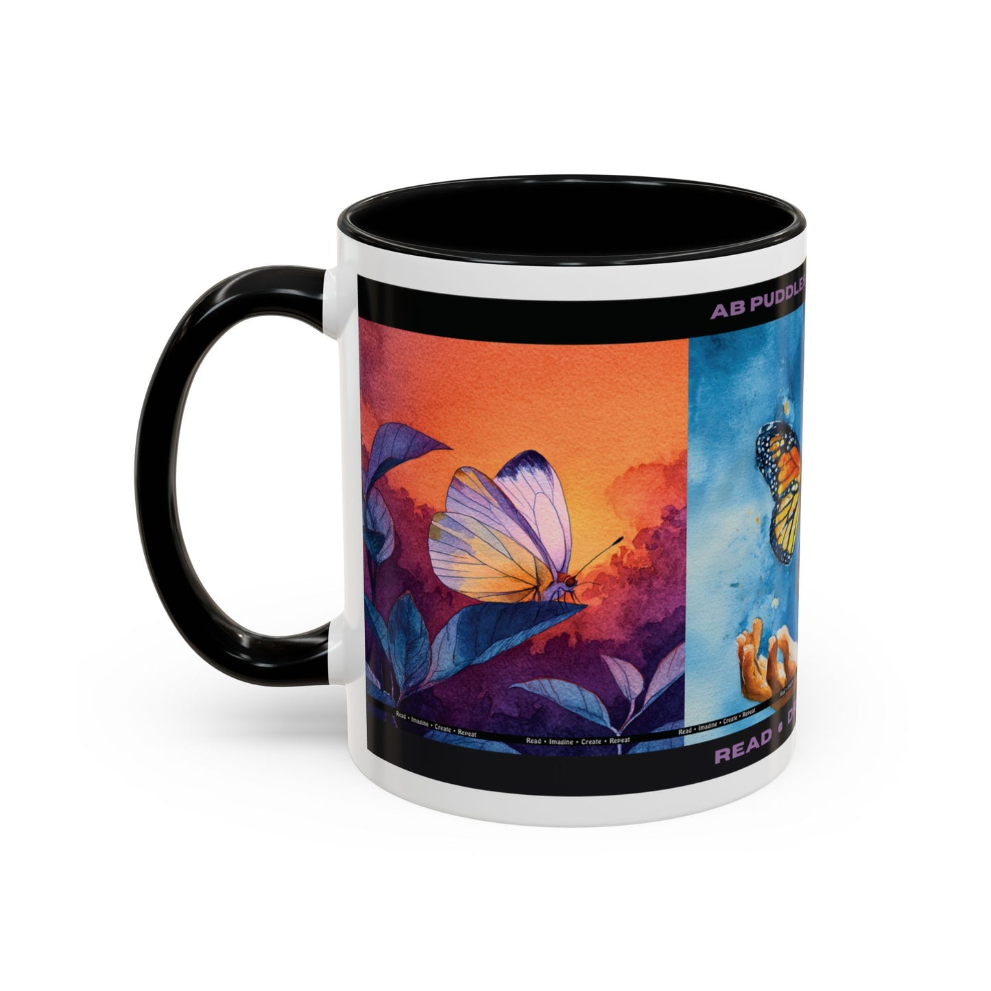 Day Dreaming Butterfly Accent Coffee Mug — Young Reader Club Art